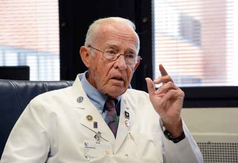 Dr. Hilliard Seigler relates a story from his career as a VA Surgical Researcher
