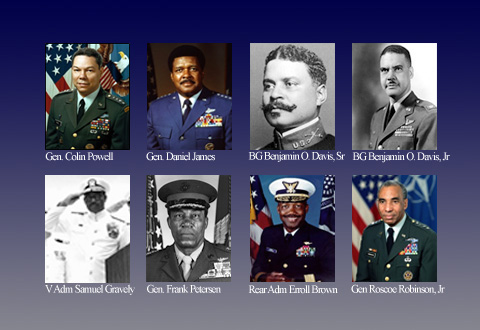 Composite image of pioneering Black Generals in the U.S. Military